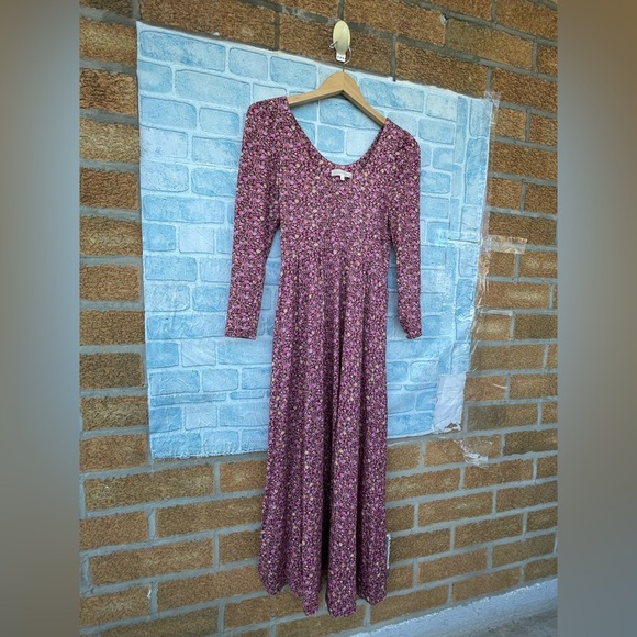LOVESHACKFANCY Poeta Dress in Cherry Wine dress XS - Picture 4 of 15
